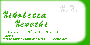 nikoletta nemethi business card